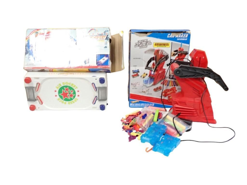 All Star Air Hockey Pinball Game, Hot Wheels Car Maker Car Design Kit,: All Star Air Hockey Pinball Game, Hot Wheels Car Maker Car Design Kit, comes with everything as shown All pictures are considered part of the description and should be examined carefully by bidders. L