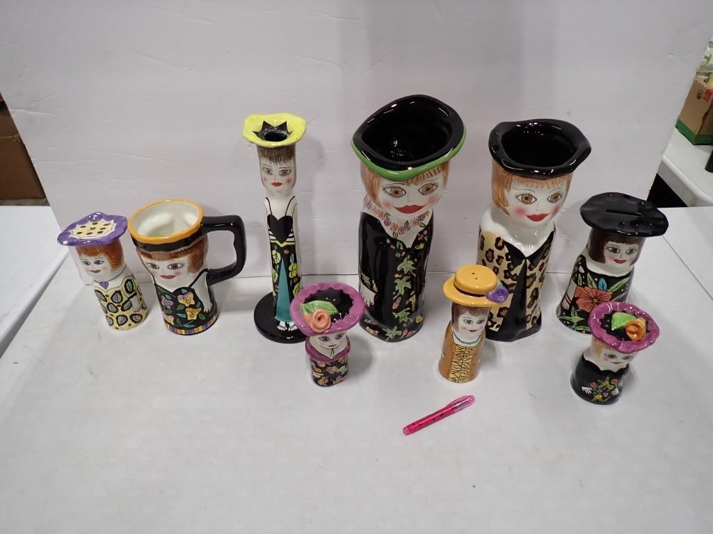 Lot of Bella Casa Susan Paley by Ganz Quirky Women's Face Mugs, etc.: Lot of Bella Casa Susan Paley by Ganz Quirky Women's Face Mugs, etc. All pictures are considered part of the description and should be examined carefully by bidders. Live Auctioneers is now offeri