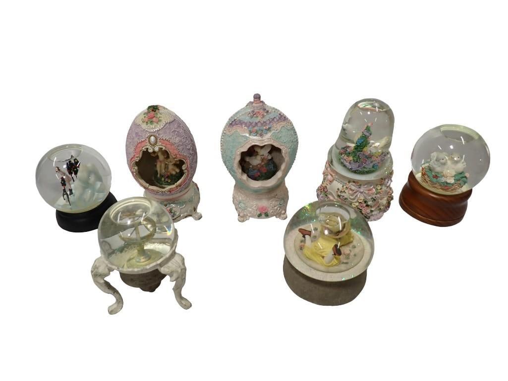 Lot of Snow Globes and Faberge Style Egg Music Boxes (1 of 17)