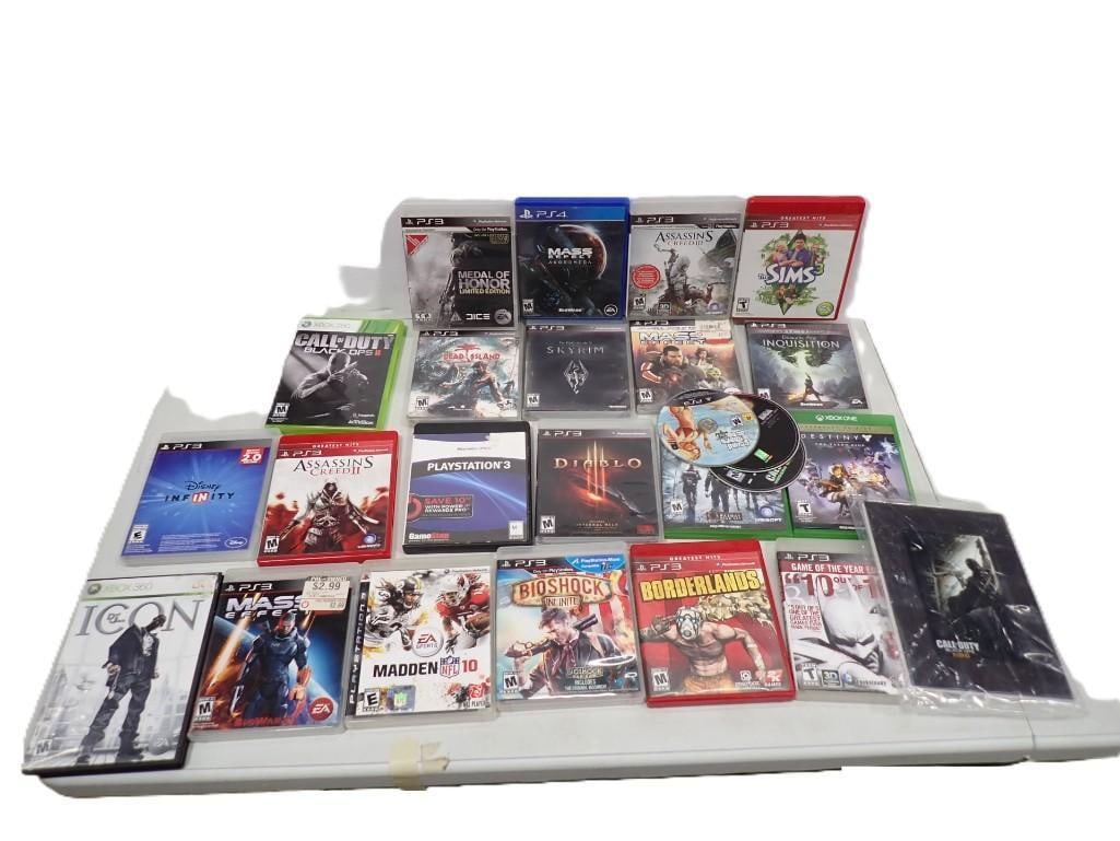 Video Game Lot including Madden, Bioshock, Borderlands, Assassins Creed, Sims, Mass Effect, Diablo (1 of 11)