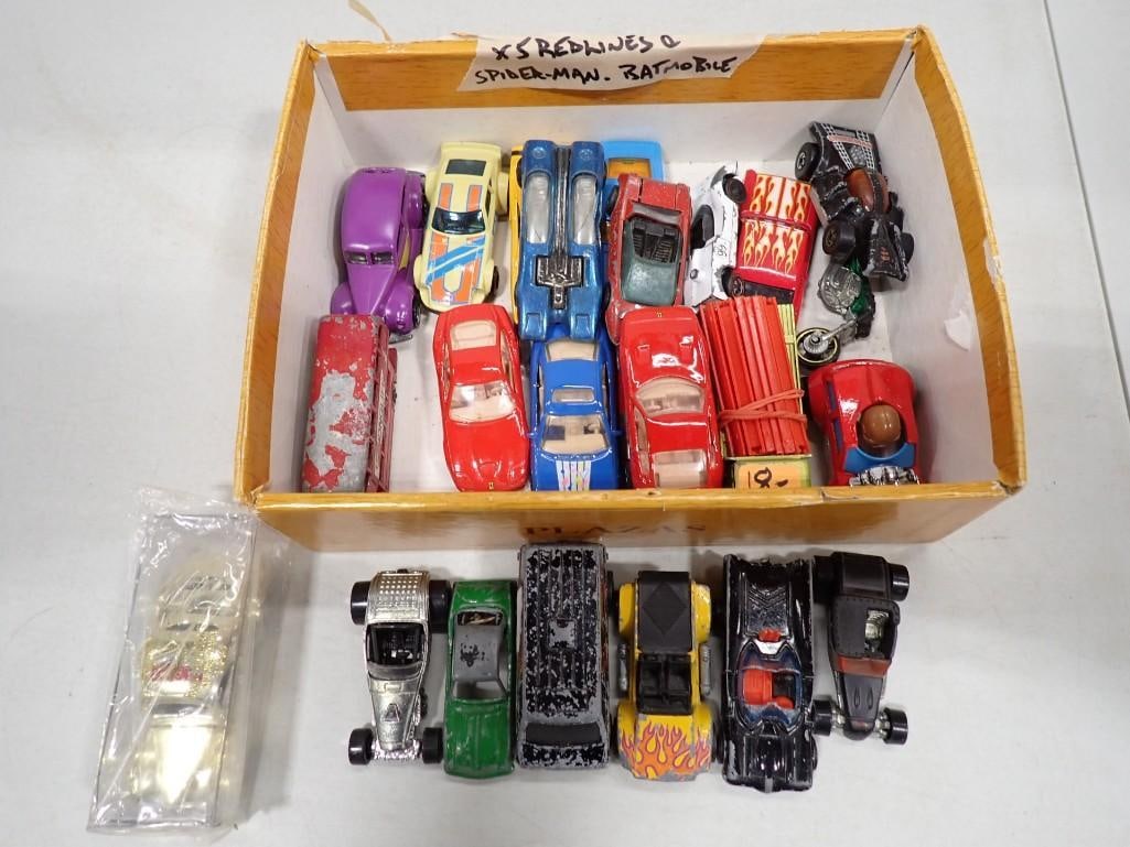 Vintage Toy Cars including 5 Hot Wheels Redlines, Spiderman, Batmobile, etc. (1 of 13)