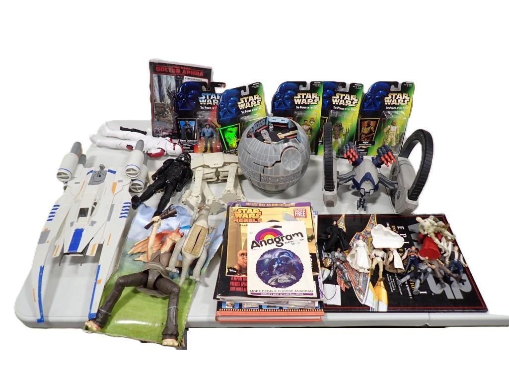 Star Wars Toy Lot including Action Figures, Books, New in Package, Ships, etc. (1 of 12)