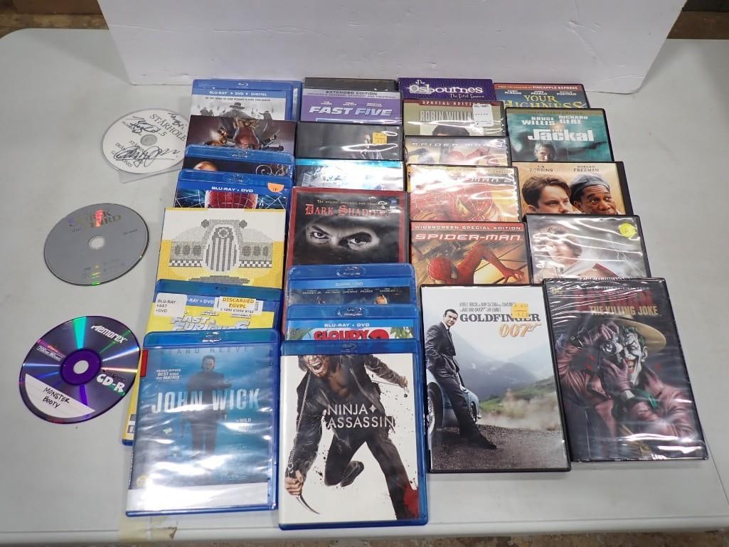 Blue Ray DVD Lot including Shawshank, Dark Shadows, Spider-Man, Fast Five, James Bond, Batman,: Blue Ray DVD Lot including Shawshank, Dark Shadows, Spider-Man, Fast Five, James Bond, Batman, John Wick, etc. All pictures are considered part of the description and should be examined carefully by b