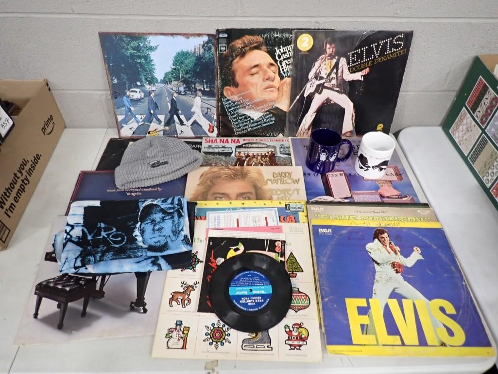 Vinyl Record Lot, etc. Including Elvis Presley, The Beatles, Sha Na Na, Barry Manilow, Johnny Cash, (1 of 14)