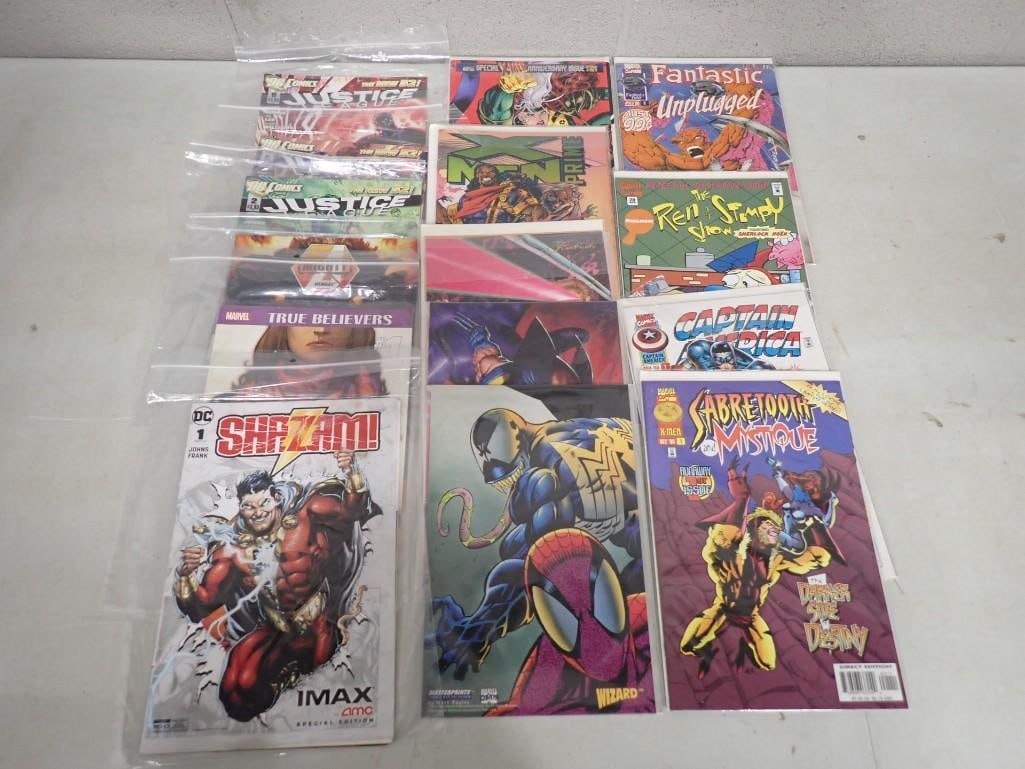 Comic Books including #1 Issues, etc. Shazam, Captain America, Ren & Stimpy, Justice League, etc (1 of 5)