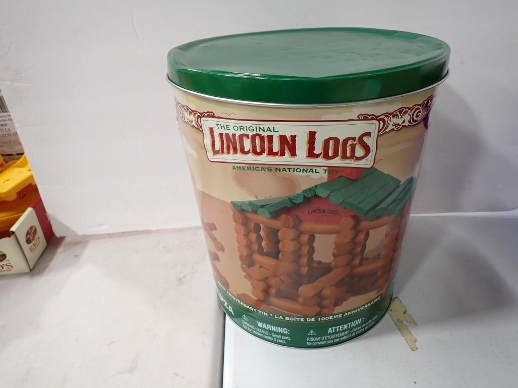 Canister Full of The Original Lincoln Logs: Canister Full of The Original Lincoln Logs All pictures are considered part of the description and should be examined carefully by bidders. Live Auctioneers is now offering Live Shipping through them.