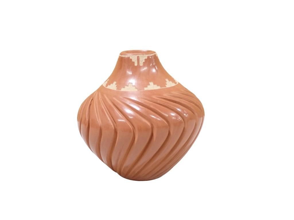 Signed Jemez Pueblo Pottery Melon Jar or Vase (1 of 7)