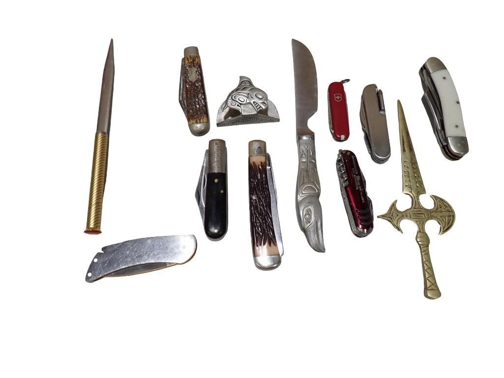 Lot of Pocket Knives, Letter Openers, Etc incl a Zippo Knife (1 of 8)