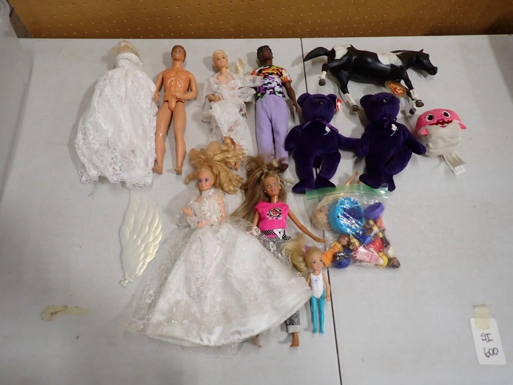 Dolls and Toys incl Mattel Barbie Chelsea, Ken Doll, Barbie Dolls, Beanie Babies, etc (1 of 8)