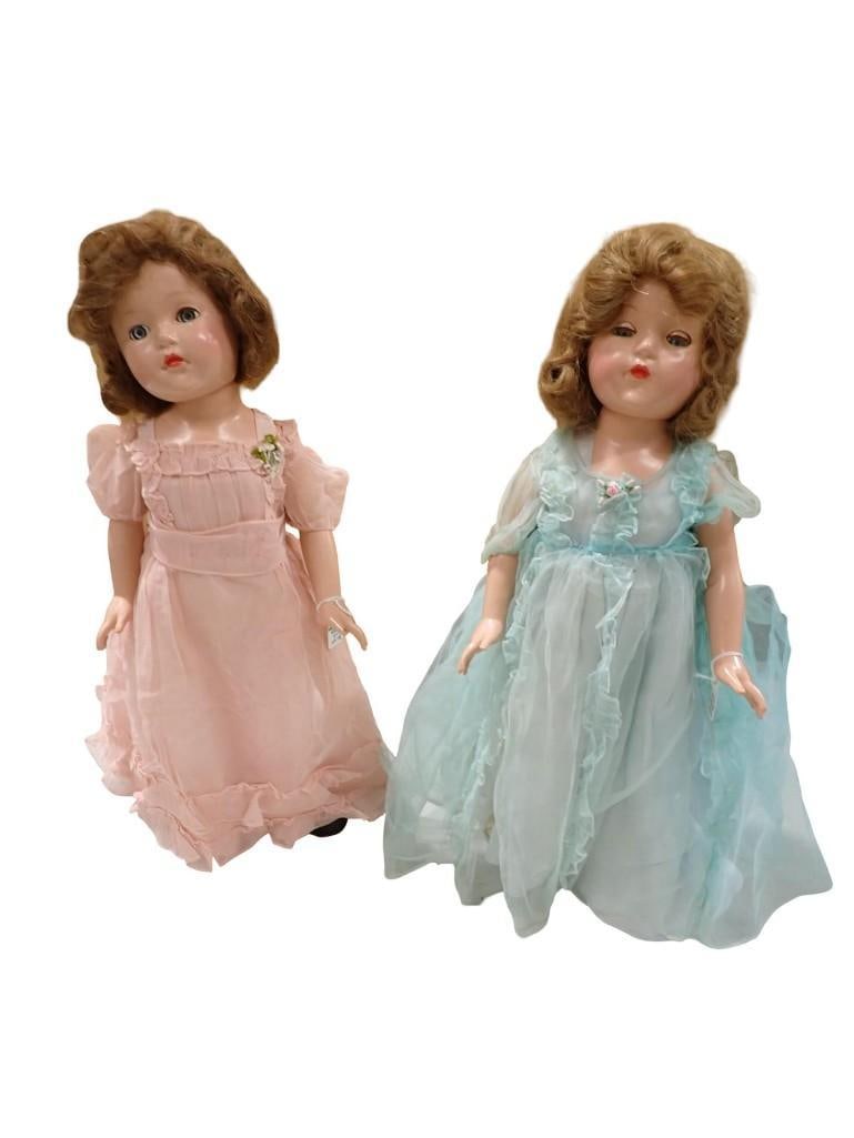2 Vtg 1940s-1950s Effanbee Anne Shirley Compo Dolls, Approx 21", Sleep Eyes (1 of 13)