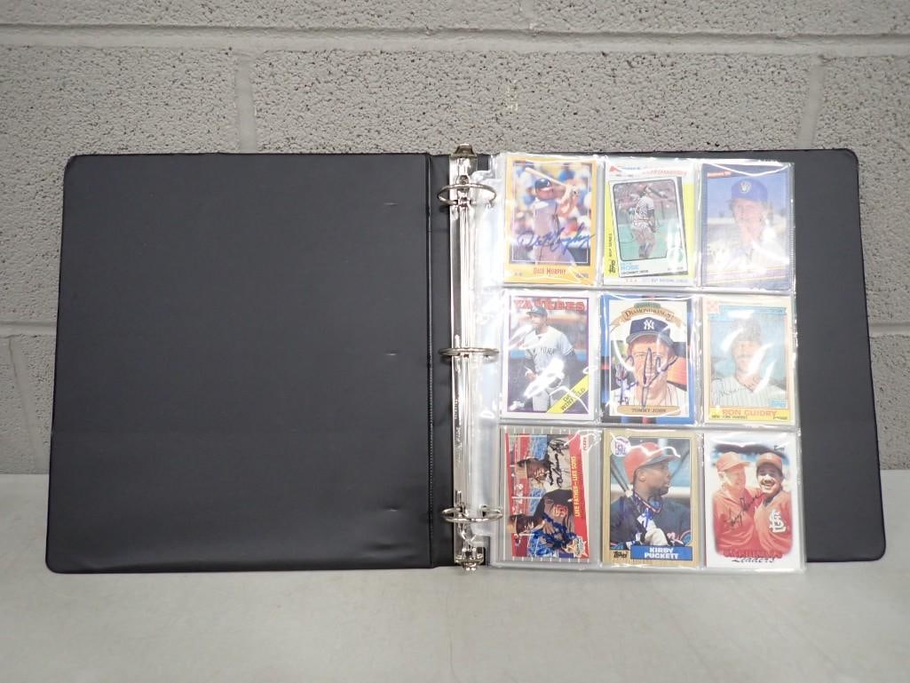 Binder full of autographed Baseball Cards - No COAs: Binder full of autographed Baseball Cards - No COAs All pictures are considered part of the description and should be examined carefully by bidders. Live Auctioneers is now offering Live Shipping thro