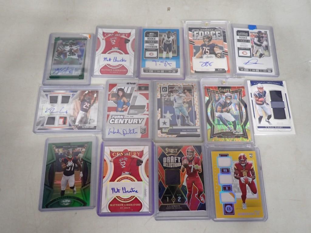 Lot of Autograph and Jersey Cards including Football, Baseball, WWE: Lot of Autograph and Jersey Cards including Football, Baseball, WWE All pictures are considered part of the description and should be examined carefully by bidders. Live Auctioneers is now offering Li