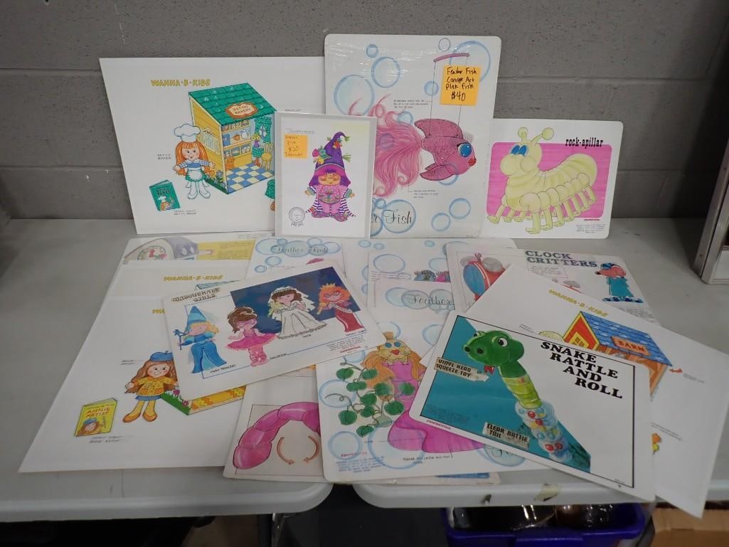 Lot of Vintage Concept Art for Children's Books, Toys, etc.: Lot of Vintage Concept Art for Children's Books, Toys, etc. All pictures are considered part of the description and should be examined carefully by bidders. Live Auctioneers is now offering Live S
