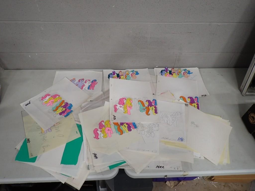 Lot of My Little Pony Animation Cels, Sketches, etc. - No COAs or paperwork: Lot of My Little Pony Animation Cels, Sketches, etc. - No COAs or paperwork All pictures are considered part of the description and should be examined carefully by bidders. Live Auctioneers is now off