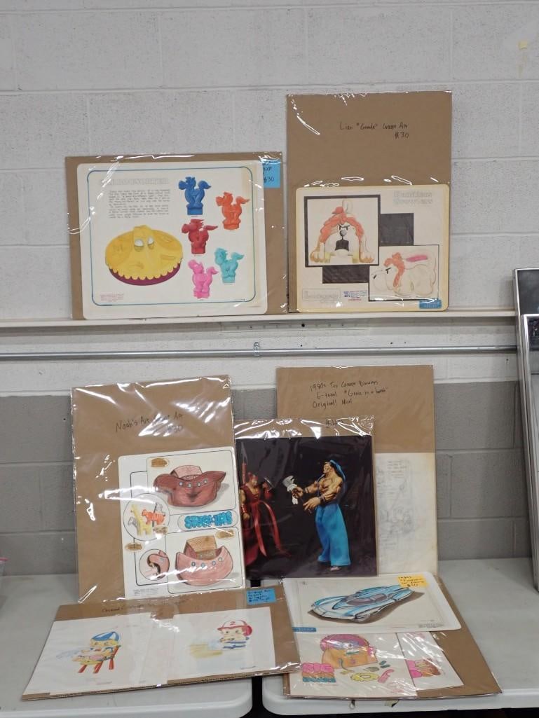 Lot of Assorted Concept Art including Toy Concepts, "Genie in a Bottle", Noah Ark, Big Hair Bears (1 of 12)