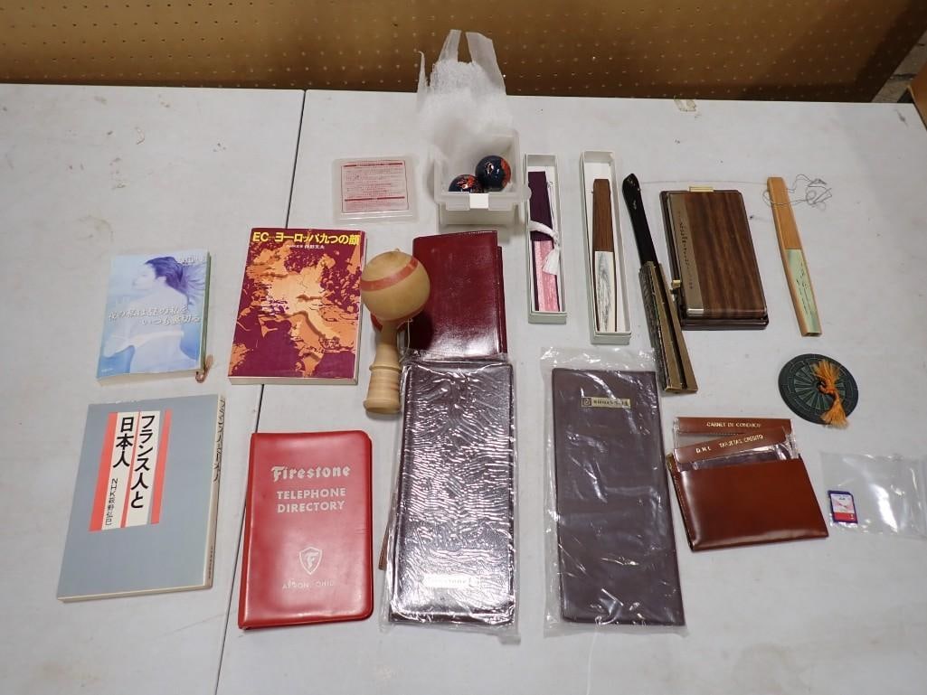Misc Lot including Japanese Books, Fans, Smalls, Chinese Baoding Balls, etc (1 of 8)