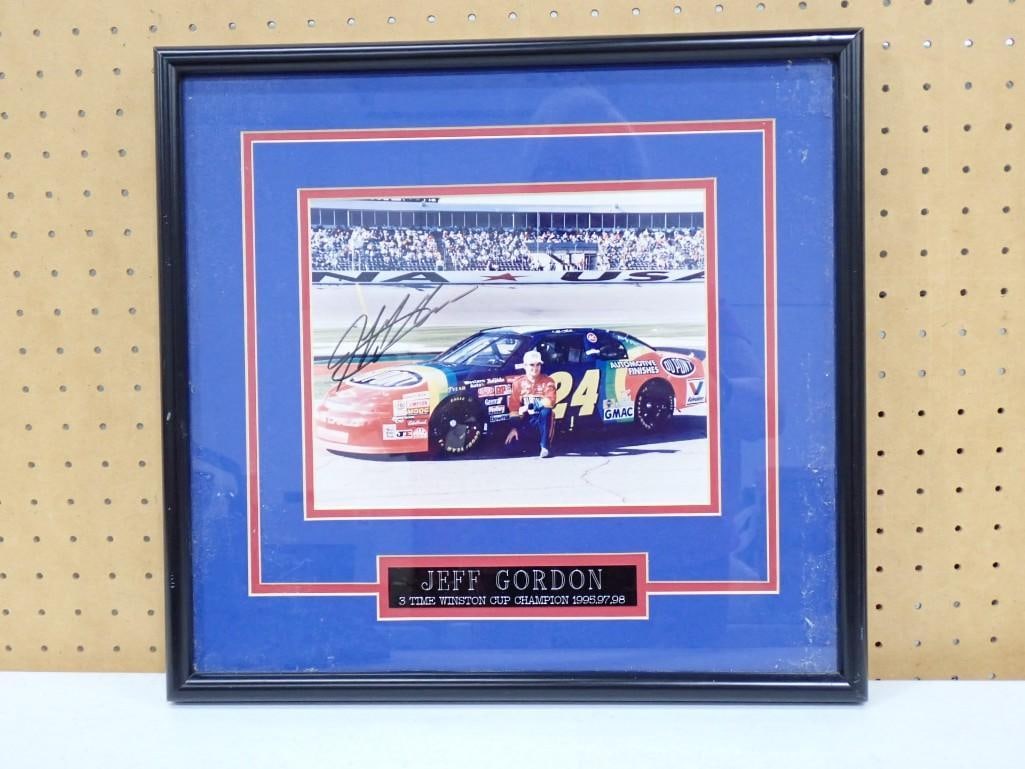 Framed Jeff Gordon 3 Time Winston Cup Champion Autographed Picture - No COA: Framed Jeff Gordon 3 Time Winston Cup Champion Autographed Picture - No COA - measures roughly 16x16" All pictures are considered part of the description and should be examined carefully by bidder