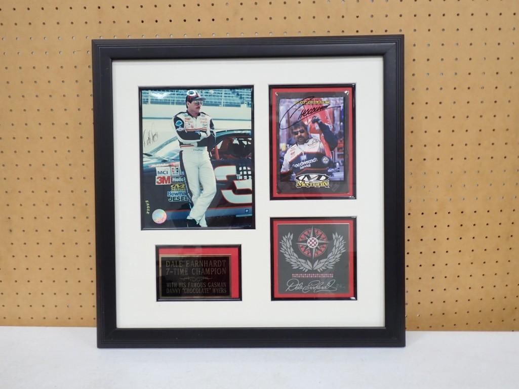 Dale Earnhardt 7 Time Champion Framed Autographed Plaque with Gasman Danny "Chocolate" Myers: Dale Earnhardt 7 Time Champion Framed Autographed Plaque with Gasman Danny "Chocolate" Myers - Measures roughly 21x22" - No COA All pictures are considered part of the description and shou