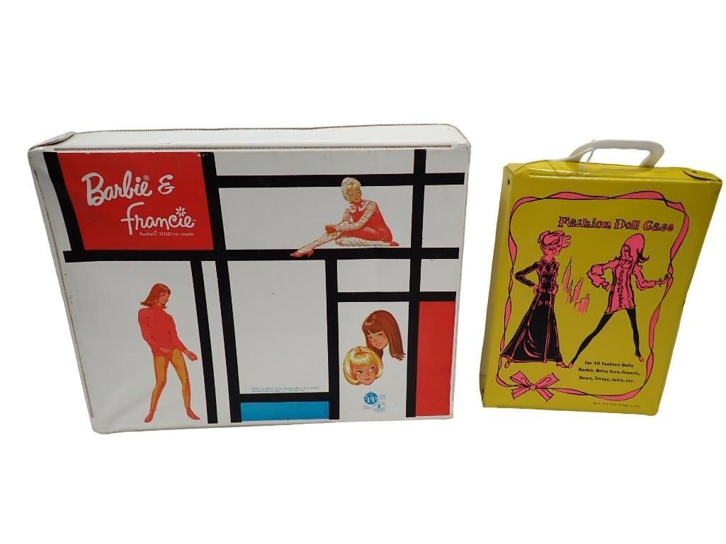 2 Vintage Doll Cases incl Barbie & Francie Case and Fashion Doll Case: 2 Vintage Doll Cases incl Barbie & Francie Case and Fashion Doll Case. Both are empty All pictures are considered part of the description and should be examined carefully by bidders. Live Au