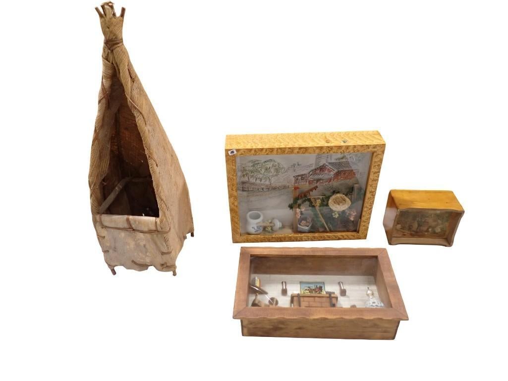 Miniature Wigwam, Tabletop Dioramas or Shadowboxes (1 of 7)