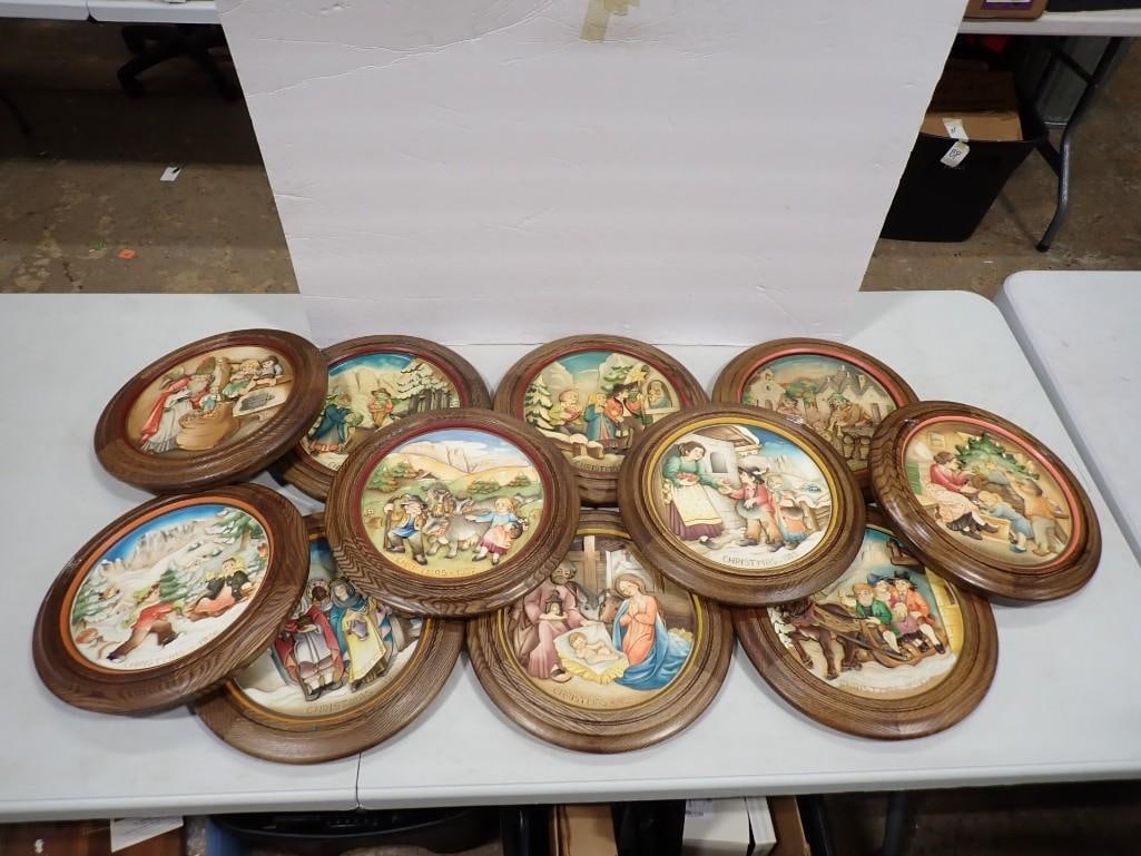 Lot of Anri Christmas Limited Edition Collector Plates with Wood Frames: Lot of Anri Christmas Limited Edition Collector Plates with Wood Frames All pictures are considered part of the description and should be examined carefully by bidders. Live Auctioneers is now offerin