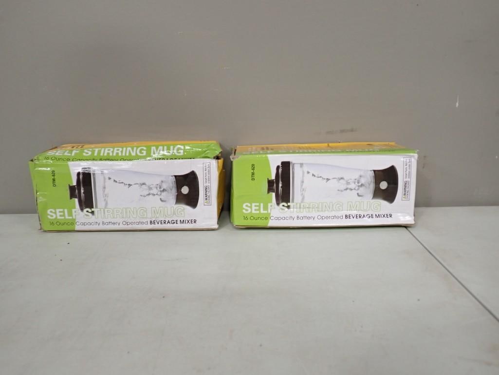 Two new in Package Self Stirring Mugs: Two new in Package Self Stirring Mugs All pictures are considered part of the description and should be examined carefully by bidders. Live Auctioneers is now offering Live Shipping through them. This