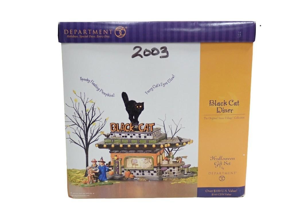 Dept 56 Black Cat Diner Halloween Gift Set RETIRED: Department 56 Black Cat Diner Halloween Gift Set RETIRED All pictures are considered part of the description and should be examined carefully by bidders. Live Auctioneers is now offering Live Shi