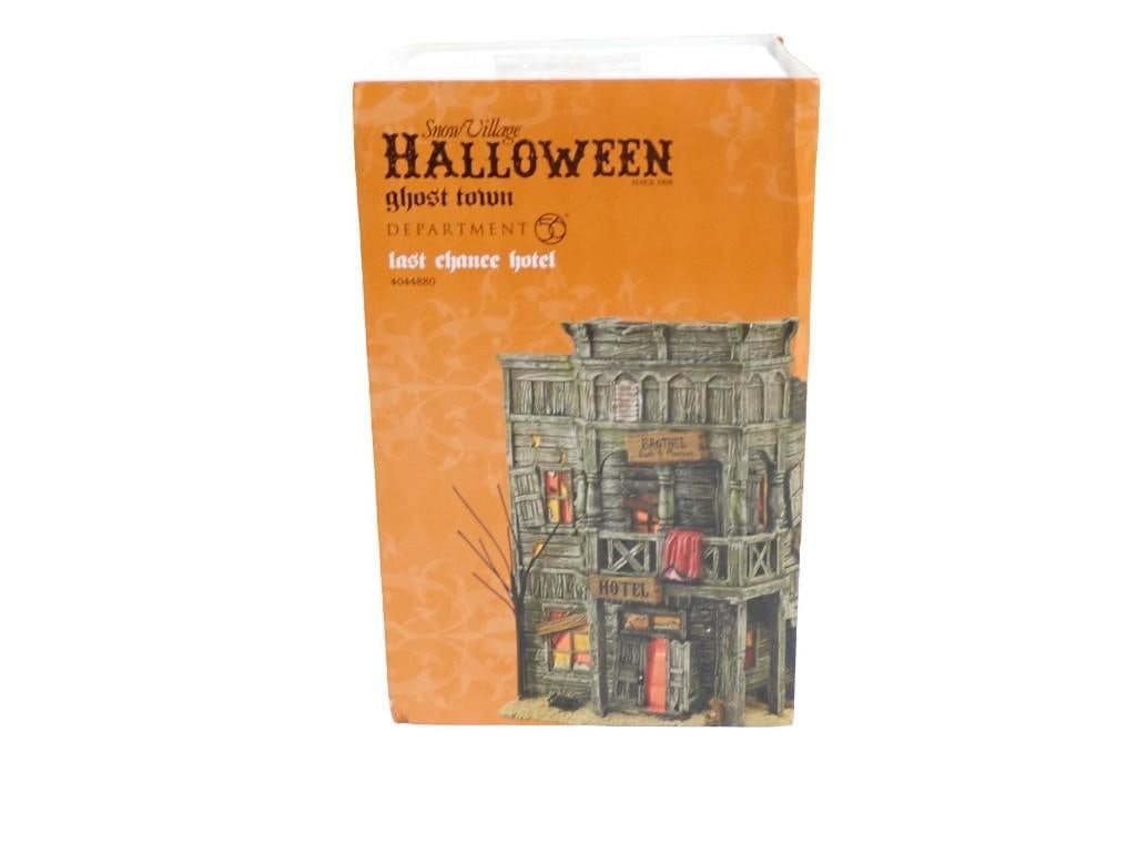 Dept 56 Ghost Town Last Chance Hotel RETIRED Halloween Village Building in Original Box: Department 56 Ghost Town Last Chance Hotel RETIRED Halloween Village Building in Original Box All pictures are considered part of the description and should be examined carefully by bidders. Live