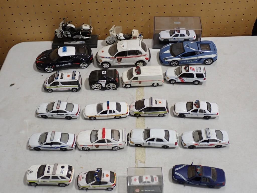 Toy Car Lot including Police, Emergency Vehicles, Motorcycles, Die-Cast, etc. (1 of 8)