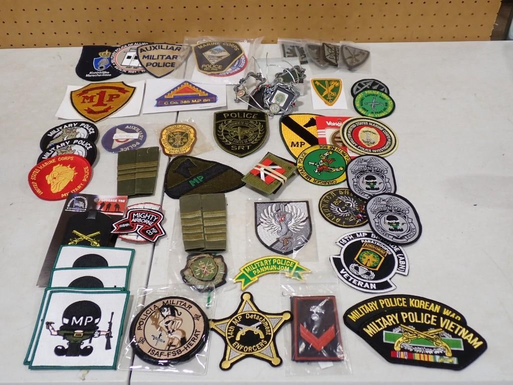 Large Lot of assorted Military Patches including Military Police, Airborne, Marine Corps, Veterans, (1 of 13)