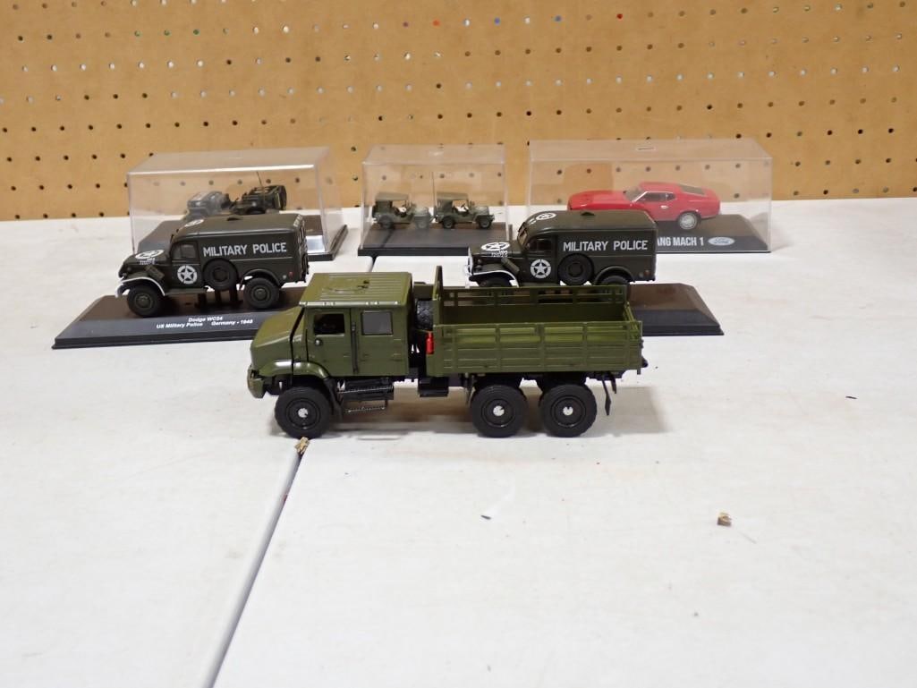 Toy Car and Truck Lot including Military Police , 1971 Ford Mustang Mach 1, Jeep Willys, etc. (1 of 7)