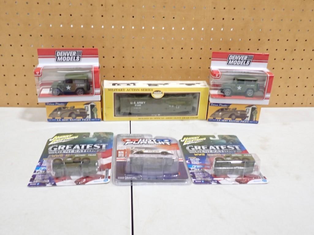 Military Toy Vehicle Lot including Johnny Lightning, Denver Models, Dimestore Dreams, HO Scale, etc (1 of 7)