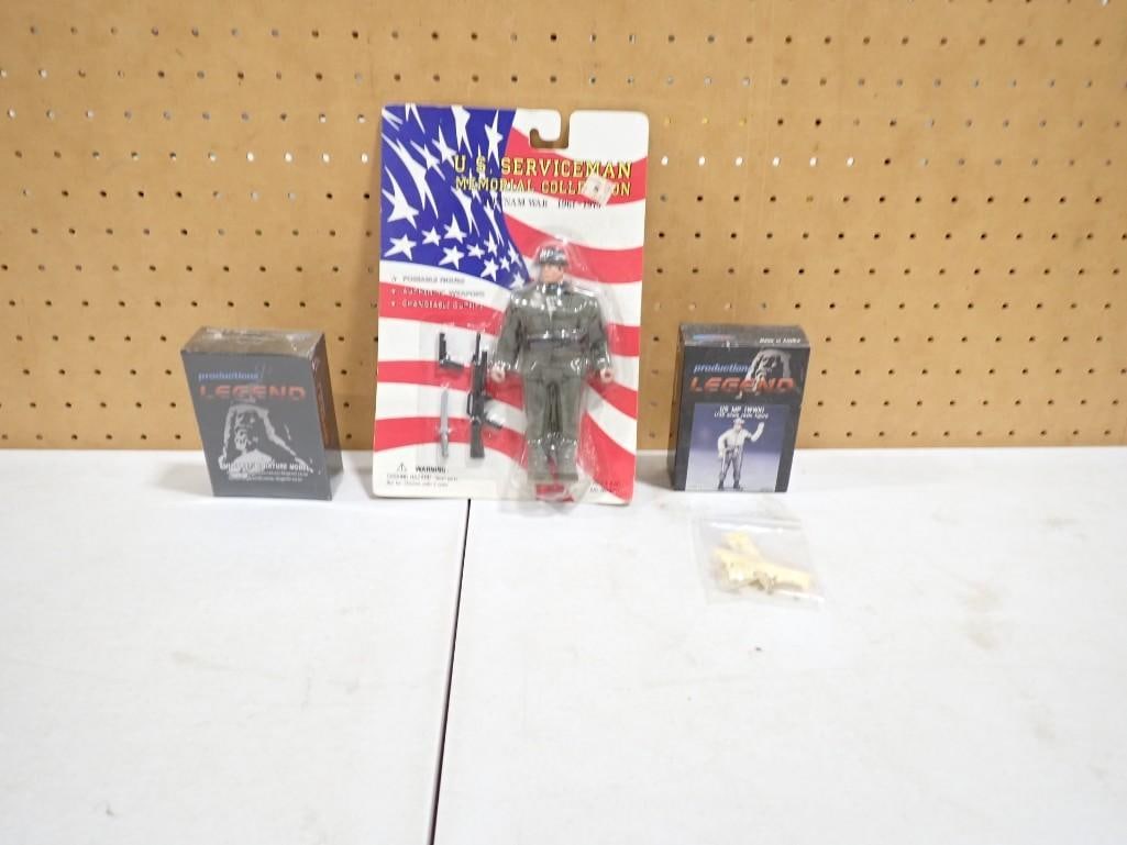 Military Toys including Vietnam Poseable Action Figure, 1:35 Scale WWII Resin Figures, etc (1 of 5)