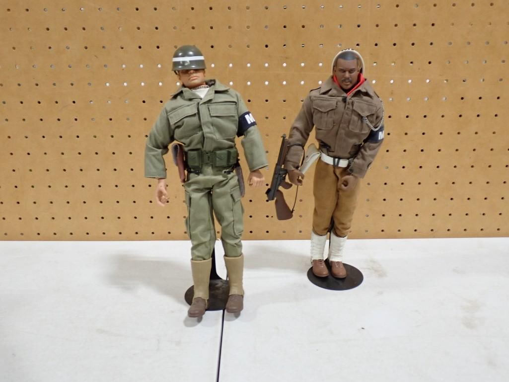 Two GI Joe 12" Action Figures with Stands: Two GI Joe 12" Action Figures with Stands All pictures are considered part of the description and should be examined carefully by bidders. Live Auctioneers is now offering Live Shipping through th