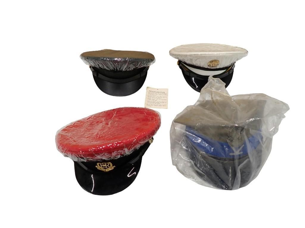 Lot of Military or Service Style Visor Hats including British Army, US Army, Polish, etc.: Lot of Military or Service Style Visor Hats including British Army, US Army, Polish, etc. All pictures are considered part of the description and should be examined carefully by bidders. Live Auctione