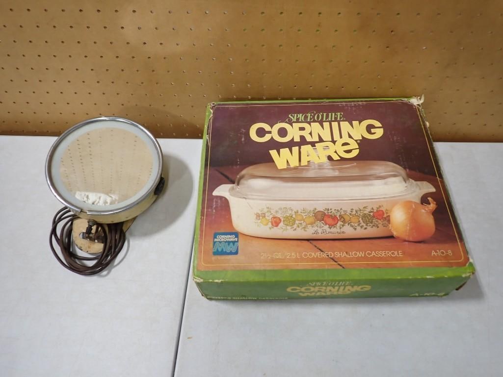 Vintage Corning Ware Spice O' LIfe Casserole with Original Box, Light Up Vanity Mirror (1 of 10)