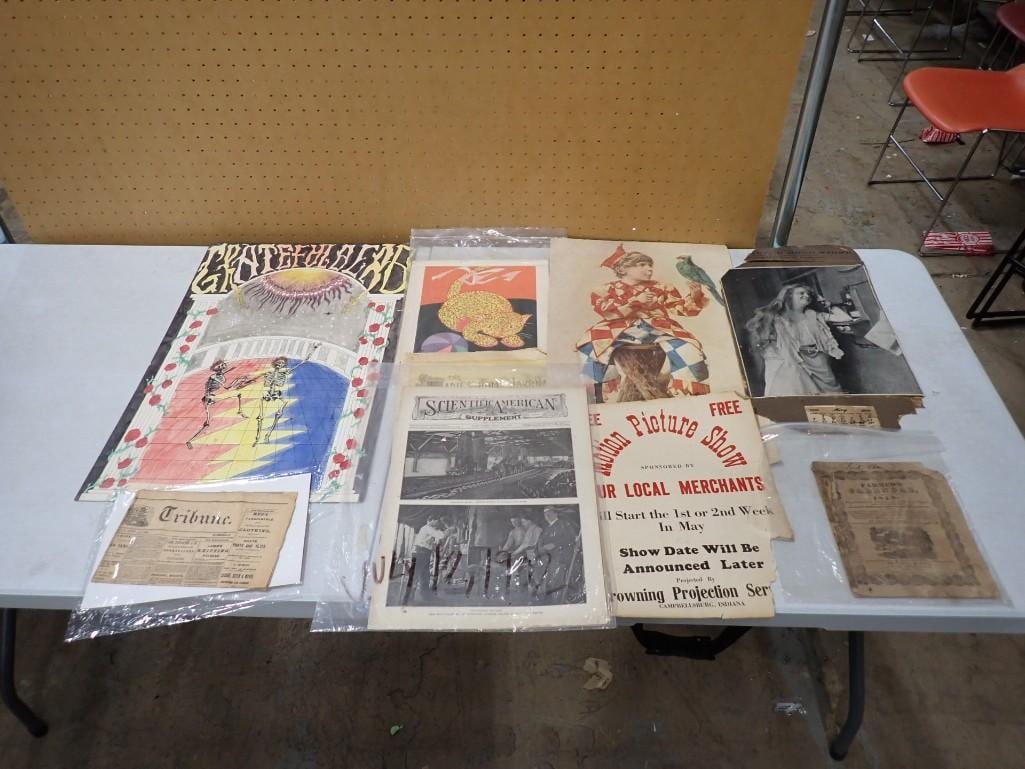 Ephemera lot including The Grateful Dead, Scientific American, Prints, Photos, Antique, Vintage, etc: Ephemera lot including The Grateful Dead, Scientific American, Prints, Photos, Antique, Vintage, etc All pictures are considered part of the description and should be examined carefully by bidders. Li