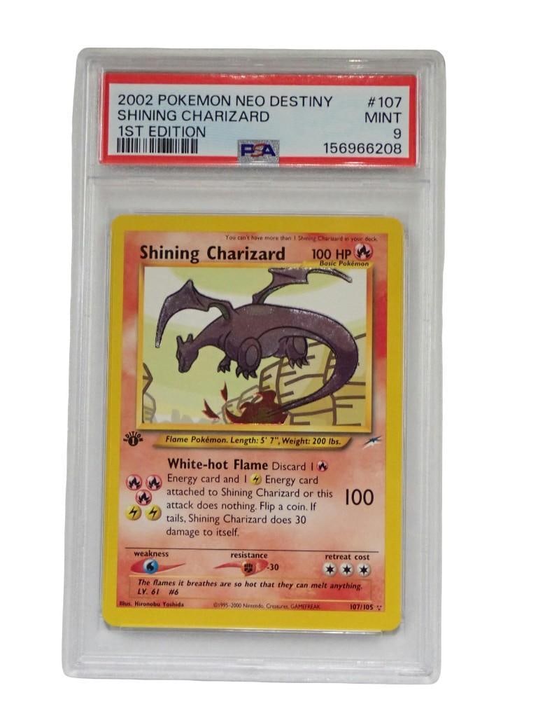 Graded Pokemon Card 2002 Neo Destiny Shining Charizard 1st Edition PSA Graded 9: Graded Pokemon Card 2002 Neo Destiny Shining Charizard 1st Edition PSA Graded 9 All pictures are considered part of the description and should be examined carefully by bidders. Live Auctioneers is now