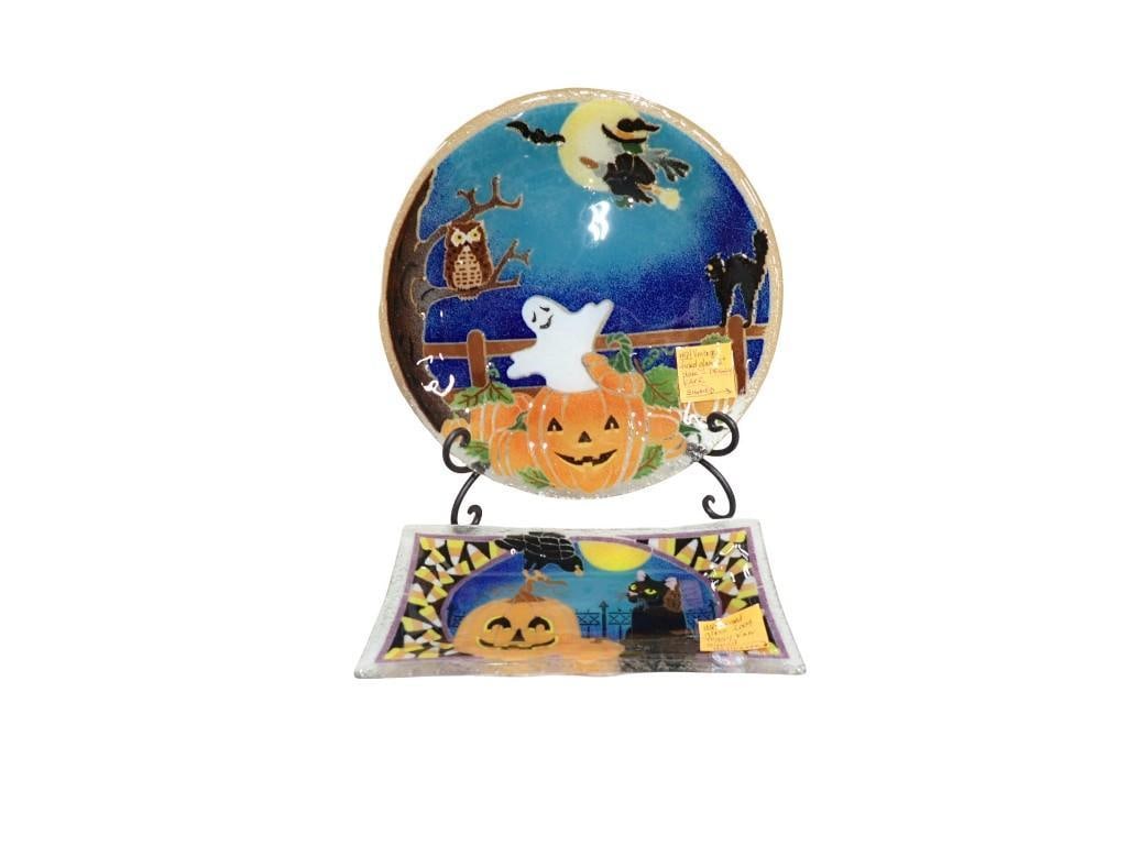 Vintage Peggy Karr Fused Glass Plate and Tray - Both Signed: Vintage Peggy Karr Fused Glass Plate and Tray - Both Signed All pictures are considered part of the description and should be examined carefully by bidders. Live Auctioneers is now offering Live Shipp