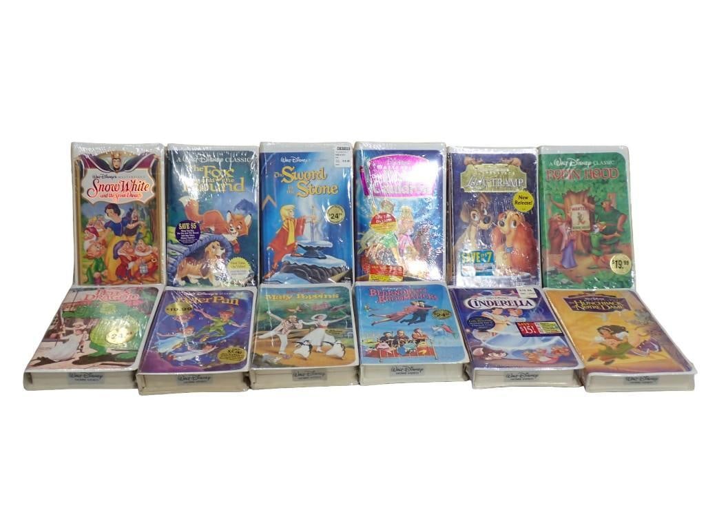 Sealed Vintage Walt Disney VHS Cassette Movies including Lady & the Tramp, Robin Hood, The Black (1 of 8)
