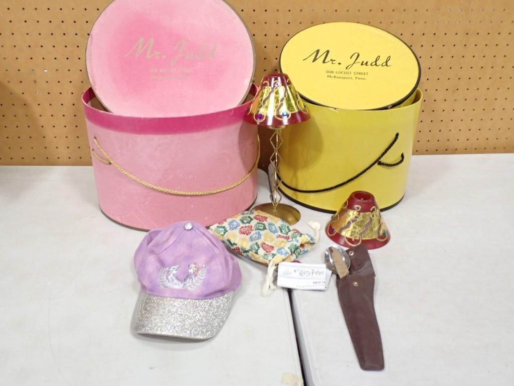 Misc. Lot including Disney Frozen Hat, Harry Potter, Hat Boxes, Miniature Lamp, etc. (1 of 9)