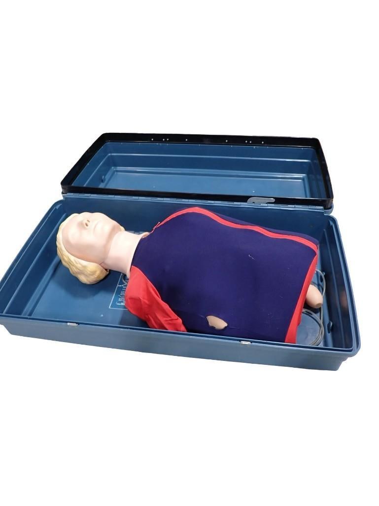 CPR Dummy Resusci Anne in a Case Made in Norway: CPR Dummy Resusci Anne in a Case Made in Norway Case Measures approx 35" Long All pictures are considered part of the description and should be examined carefully by bidders. Live Auctioneers is n
