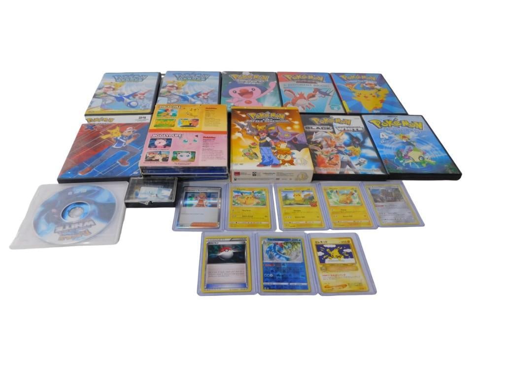 Pokemon Lot including DVDs and trading cards (1 of 16)