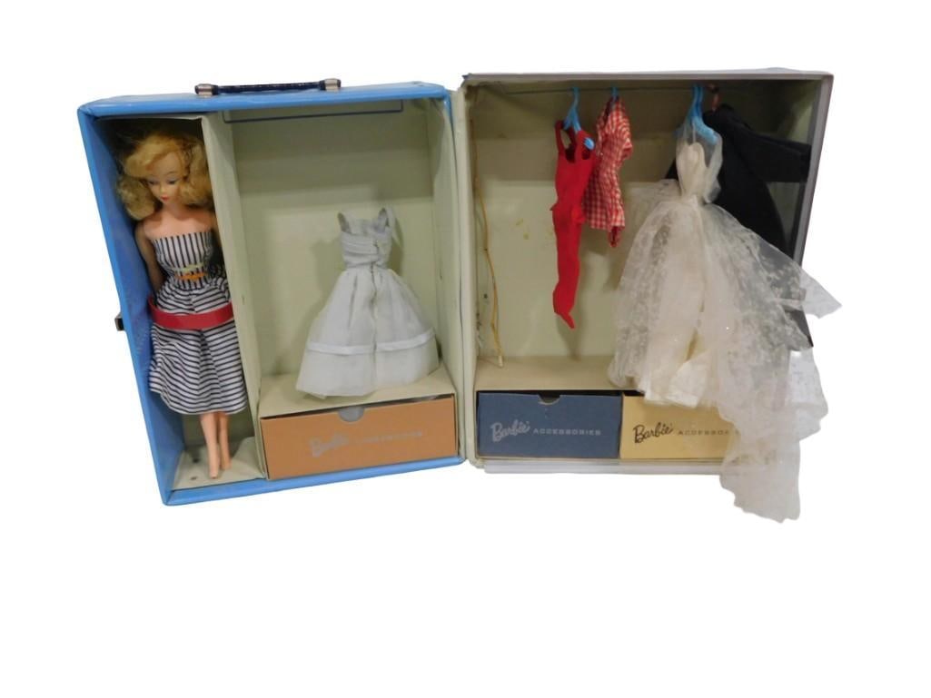 Vintage Mattel Barbie Doll Case with mostly 1960's Barbie Clothes and Accessories and 1960's Mitzi (1 of 20)