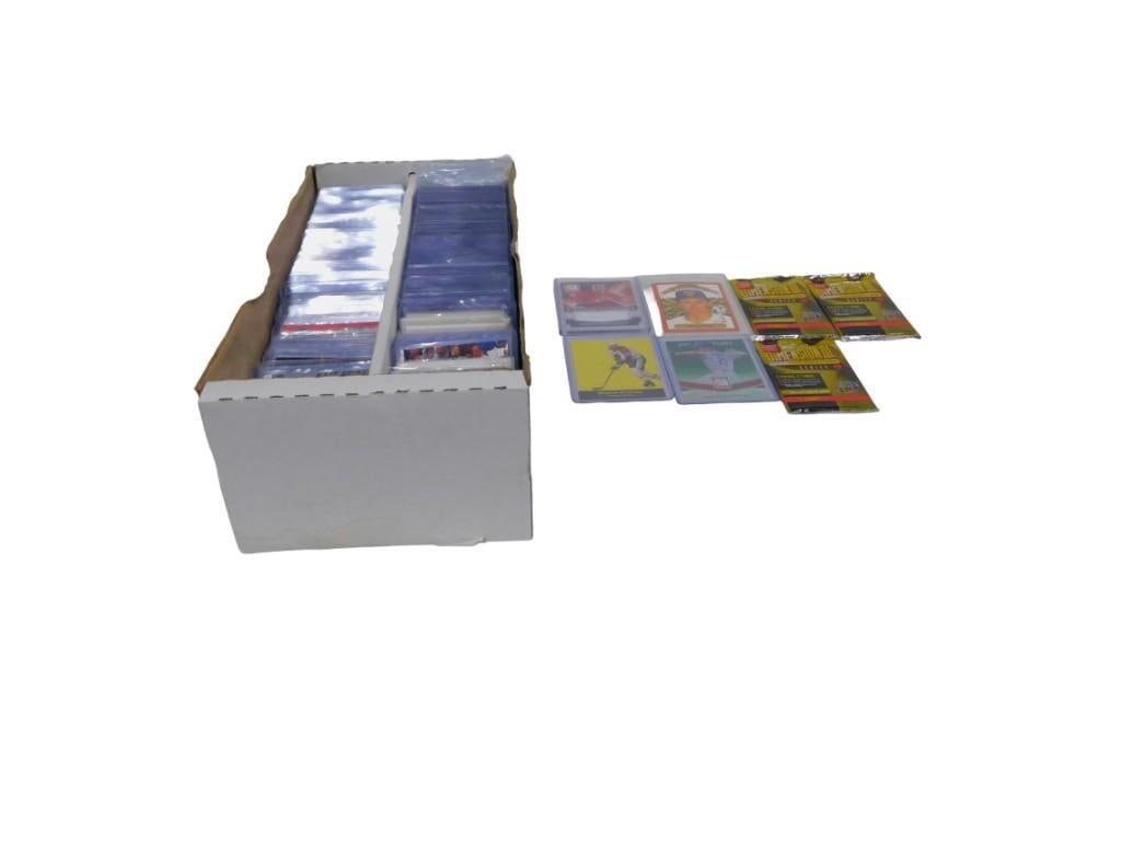 Lot of Assorted Sports Cards including Hockey, Baseball, Hologram, Jersey, Packs, etc.: Lot of Assorted Sports Cards including Hockey, Baseball, Hologram, Jersey, Packs, etc. Mostly in Sleeves All pictures are considered part of the description and should be examined carefully by bidders