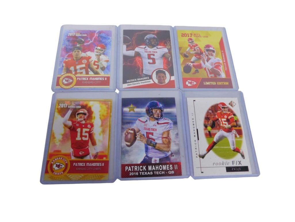 Patrick Mahomes Football Cards including Limited Edition, Rookie, College, etc: Patrick Mahomes Football Cards including Limited Edition, Rookie, College, etc All pictures are considered part of the description and should be examined carefully by bidders. Live Auctioneers is now 