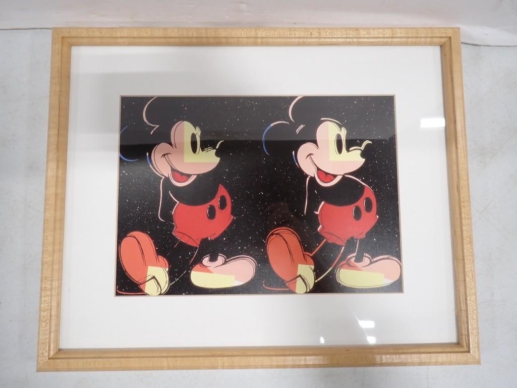 Framed Andy Warhol Double Mickey Walt Disney Print - Measures roughly 12x15": Framed Andy Warhol Double Mickey Walt Disney Print - Measures roughly 12x15" All pictures are considered part of the description and should be examined carefully by bidders. Live Auctioneers is no