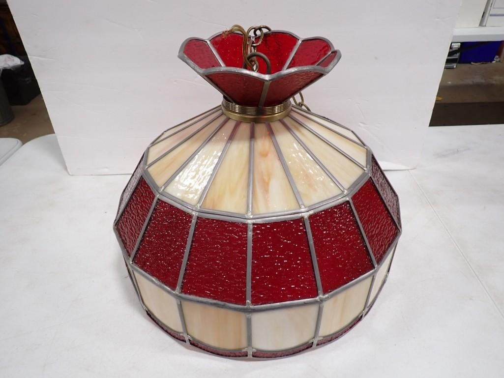 Vintage Red / Caramel Swirl Swag Lamp - Circa 1970's: Vintage Red / Caramel Swirl Swag Lamp - Circa 1970's All pictures are considered part of the description and should be examined carefully by bidders. Live Auctioneers is now offering Live Shipping