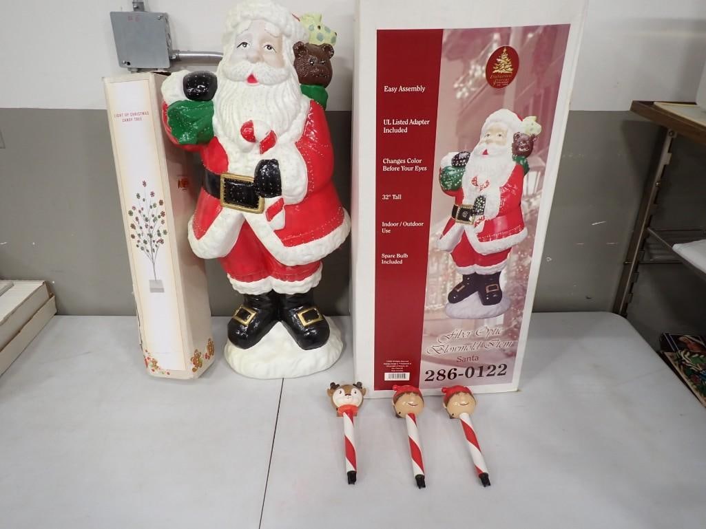 Christmas incl Enchanted Forest Santa Claus Decoration, Light Up Christmas Candy Tree, etc: Christmas incl Enchanted Forest Santa Claus Decoration, Light Up Christmas Candy Tree, etc All pictures are considered part of the description and should be examined carefully by bidders. Live Auction
