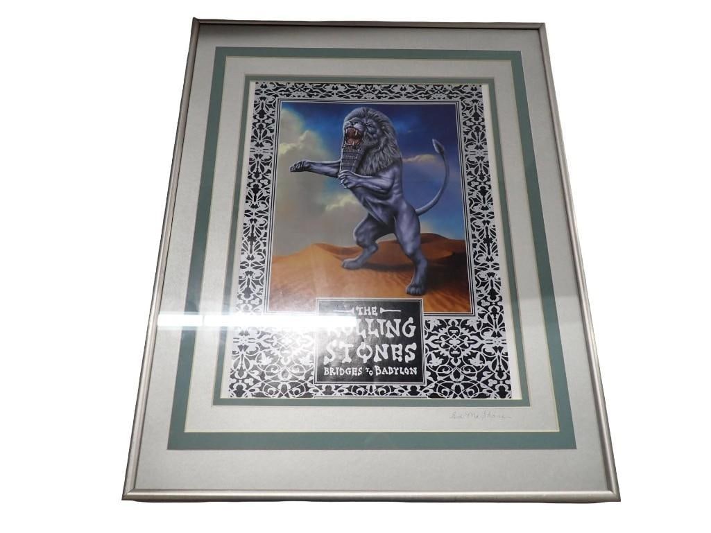 Rolling Stones Framed Promotional Poster for Bridges to Babylon 20" x 16": Rolling Stones Framed Promotional Poster for Bridges to Babylon 20" x 16" All pictures are considered part of the description and should be examined carefully by bidders. Live Auctioneers is n